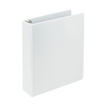 Samsill 2 Inch 3 Ring Binder, Economy Round Ring, Clear View Cover, 425 Sheet Capacity - for School, Home, Office - Pearl White - color: White, size: 1-Pack, style: 2-Inch
