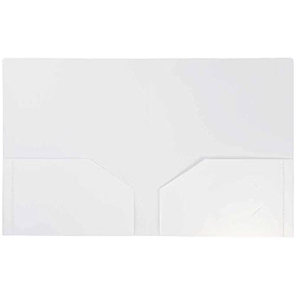JAM PAPER Heavy Duty Plastic 2 Pocket Extra Tough School Folders - White - 6/Pack - color: White, size: 6 Per Pack