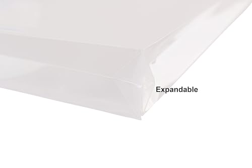 8.5 x 11 Letter Sized Clear Plastic Envelopes with Expanding Gusset Document File Storage Holder 20 Pack Hook Loop Closure - color: 20 Pack