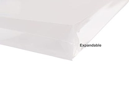 8.5 x 11 Letter Sized Clear Plastic Envelopes with Expanding Gusset Document File Storage Holder 20 Pack Hook Loop Closure - color: 20 Pack