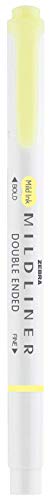 Zebra Pen Mildliner Dual-Tip Highlighters, Broad and Fine Tips, Ideal for Bible Highlighting, No Bleed, School Supplies, Teacher Supplies, and Office Supplies, Mild Yellow Ink, 12-Pack (78150upc) - color: Yellow