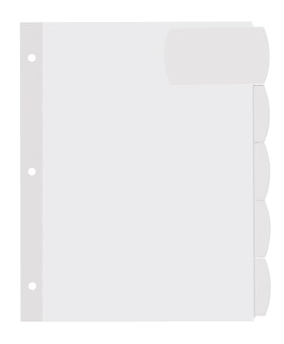 Avery Big Tab Printable White Label Dividers with Easy Peel, 5 Tabs, 1 Set (14436) - size: One Size, style: 1 Set
