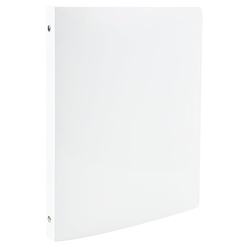JAM PAPER Plastic 0.5 inch Binder - White 3 Ring Binder - Sold Individually - color: White, size: 0.5 inch