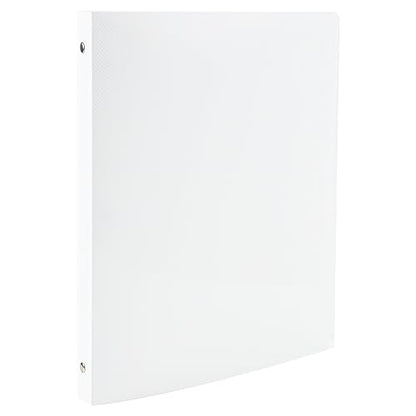 JAM PAPER Plastic 0.5 inch Binder - White 3 Ring Binder - Sold Individually - color: White, size: 0.5 inch