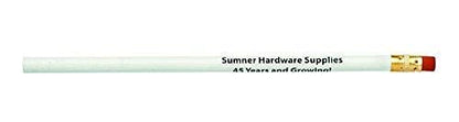 Pencil Guy Promotional Personalized Imprinted White Round Pencils 144 to a box. 19 color(s) to choose from! - color: White, size: 1 Count (Pack of 144)