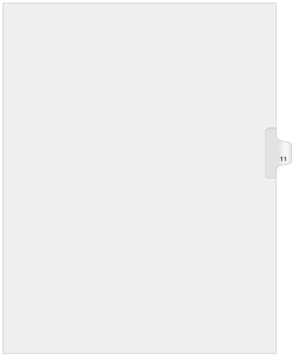 Exhibitindexes® Side Number Tabs - AVE Style Bold Font - Pack of 25 - style: Number 11