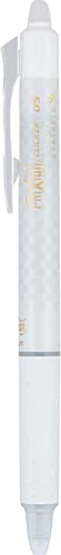 PILOT Frixion Erasable Pens 0.5 Ball Clicker Gel Ink Retractable Pen - Extra Fine Point - White Barrel - Black Ink - Pack Of 3 Pens And 6 Refills