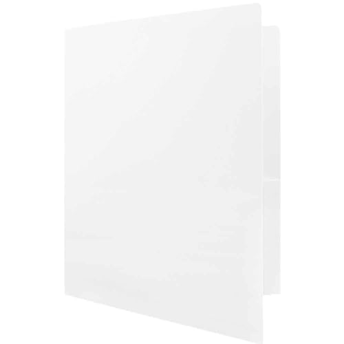 JAM PAPER Heavy Duty Plastic 2 Pocket Extra Tough School Folders - White - 3/Pack - color: White, size: 3 Per Pack