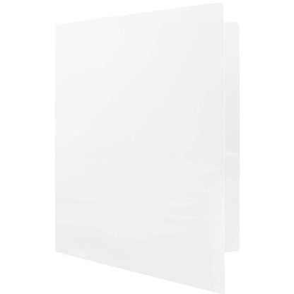 JAM PAPER Heavy Duty Plastic 2 Pocket Extra Tough School Folders - White - 3/Pack - color: White, size: 3 Per Pack