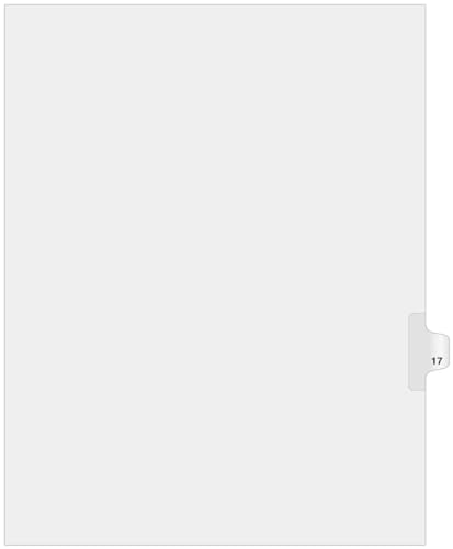 Exhibitindexes® Side Number Tabs - AVE Style Bold Font - Pack of 25 - style: Number 17