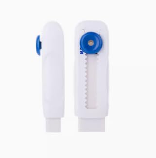 M&G 4 Pack Erasers Sliding Retractable Eraser, Soft White Color Cute Erasers Push Pull Eraser with Plastic Sleeve for Students Kids, School Office Home Supplies - color: Blue + White