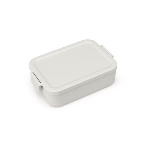 Brabantia Make & Take Medium Lunch Box (Light Gray) BPA-Free, Airtight Snap Locks, Microwave & Freezer Safe, Travel Meal Prep Container, 37oz - color: Light Gray, style: Medium Lunch Box
