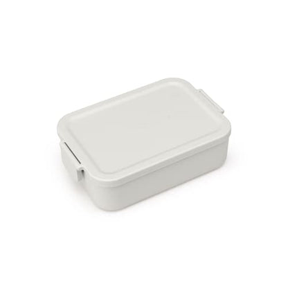 Brabantia Make & Take Medium Lunch Box (Light Gray) BPA-Free, Airtight Snap Locks, Microwave & Freezer Safe, Travel Meal Prep Container, 37oz - color: Light Gray, style: Medium Lunch Box