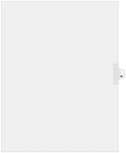 Exhibitindexes® Side Letter Tabs - AVE Style Bold Font - Pack of 25 - style: M