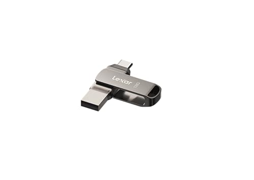 Lexar 128GB JumpDrive Dual Drive D400 USB 3.2 Type-C & Type-A Flash Drive for Storage Expansion, Photo Back-up for iPhone 15, Up to 130MB/s, Metal Housing & Swivel Design, Titanium (LJDD400128G-BNQNU) - size: 128GB
