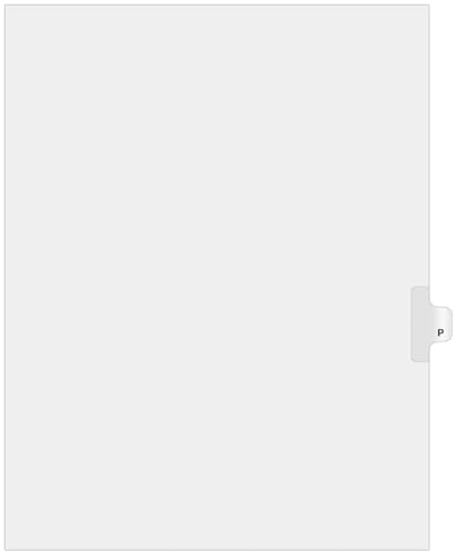 Exhibitindexes® Side Letter Tabs - AVE Style Bold Font - Pack of 25 - style: P