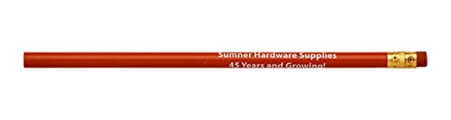 Pencil Guy Promotional Personalized Imprinted Red Round Pencils | 144 to a box, 19 color(s) to choose from - color: Red, size: 1 Count (Pack of 144)