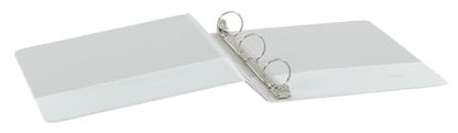 Cardinal 1.5 Inch 3 Ring Binder, Round Ring, White, 4 Pack, Holds 350 Sheets (79517) - size: 1.5-Inch