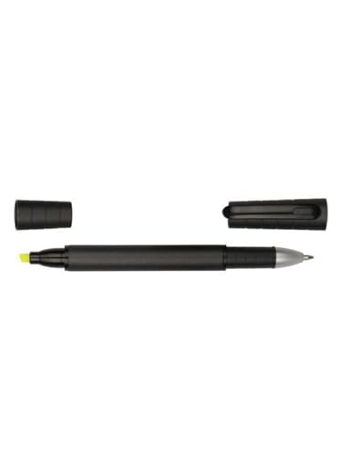 4 Pcs Dual Tip Highlighter and Gel Pen Set Yellow Marker Black Ink Pen for Journaling Note Taking Studying Office Supplies