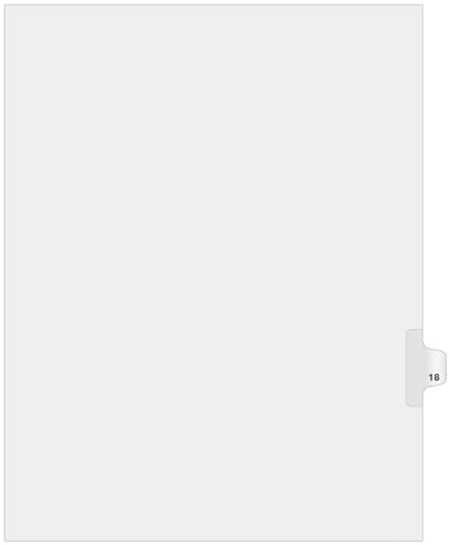 Exhibitindexes® Side Number Tabs - AVE Style Bold Font - Pack of 25 - style: Number 18