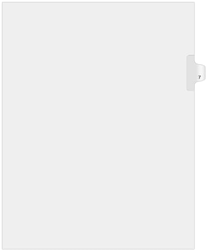 Exhibitindexes® Side Number Tabs - AVE Style Bold Font - Pack of 25 - style: Number 7