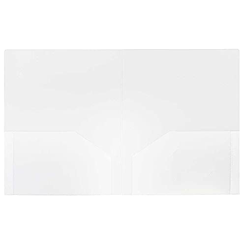 JAM PAPER Heavy Duty Plastic 2 Pocket Extra Tough School Folders - Clear - 6/Pack - color: Clear, size: 6 Per Pack