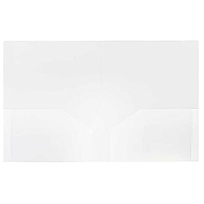 JAM PAPER Heavy Duty Plastic 2 Pocket Extra Tough School Folders - Clear - 6/Pack - color: Clear, size: 6 Per Pack
