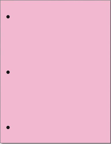 Copy Printing and Writing Colored Paper, 20 Pound - 75 Gsm, 3 Hole Punch, 500 Sheets per Ream. (Pink) - color: Pink