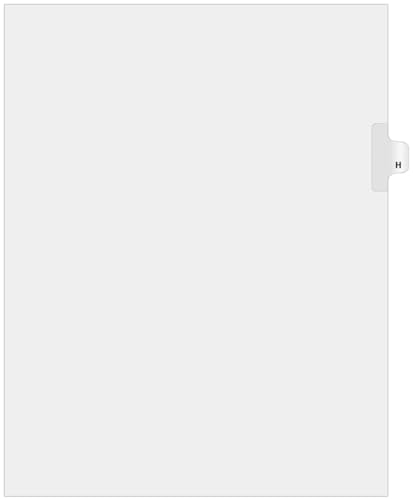 Exhibitindexes® Side Letter Tabs - AVE Style Bold Font - Pack of 25 - style: H