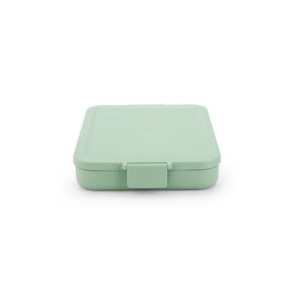 Brabantia Make & Take Flat Lunch Box (Jade Green) Convenient Size for Bags, BPA-Free, Airtight Snap Locks, Microwave & Freezer Safe, Travel Meal Prep Container, 37oz - color: Jade Green, style: Flat Lunch Box