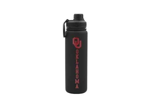 Oklahoma Water Bottle - Black Double Walled Stainless Steel 24 oz Keeps Drinks Cold or Hot - color: Oklahoma - Black