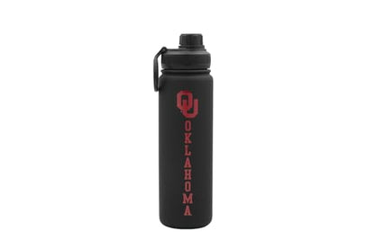 Oklahoma Water Bottle - Black Double Walled Stainless Steel 24 oz Keeps Drinks Cold or Hot - color: Oklahoma - Black