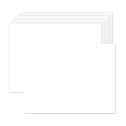 Goefun 100 Pack White Blank Cardstock 5x8 Thick Paper 80lb | Goefun Flat Cards Stock Printer Paper for Invitations, Postcards, Photos, DIY Card Making - color: white, size: 5×8
