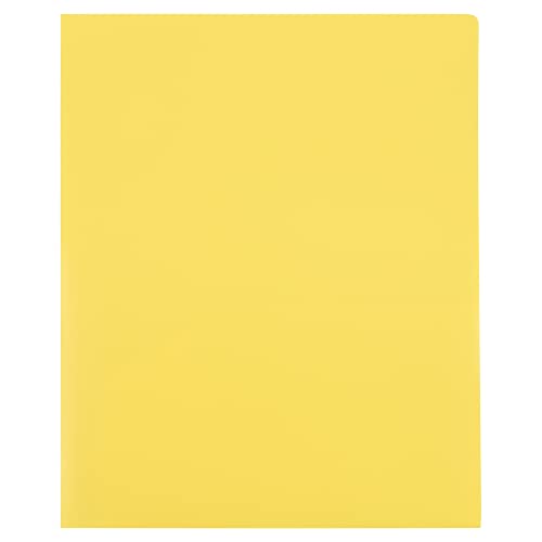 JAM PAPER Heavy Duty Plastic 2 Pocket Extra Tough School Folders - Yellow - 6/Pack - color: Yellow, size: 6 Per Pack