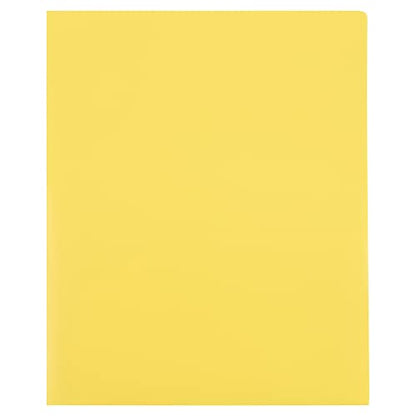 JAM PAPER Heavy Duty Plastic 2 Pocket Extra Tough School Folders - Yellow - 6/Pack - color: Yellow, size: 6 Per Pack