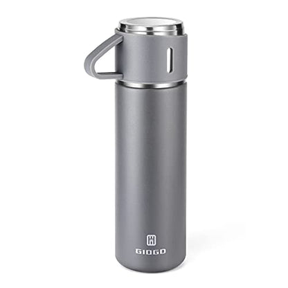 Stainless Steel Thermo 16.9oz Vacuum Insulated Bottle with Cup for Coffee Hot drink and Cold drink water flask.(Gray,Single) - color: Grey (Single), size: 16.9 Ounces