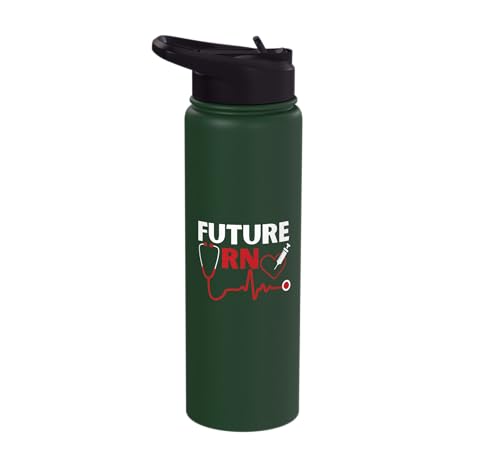 Future RN Nurse Nursing Student Registered Nurse In Training Stainless Steel Insulated Water Bottle - color: Dark Green