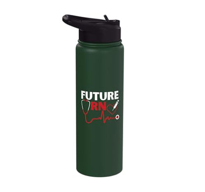 Future RN Nurse Nursing Student Registered Nurse In Training Stainless Steel Insulated Water Bottle - color: Dark Green