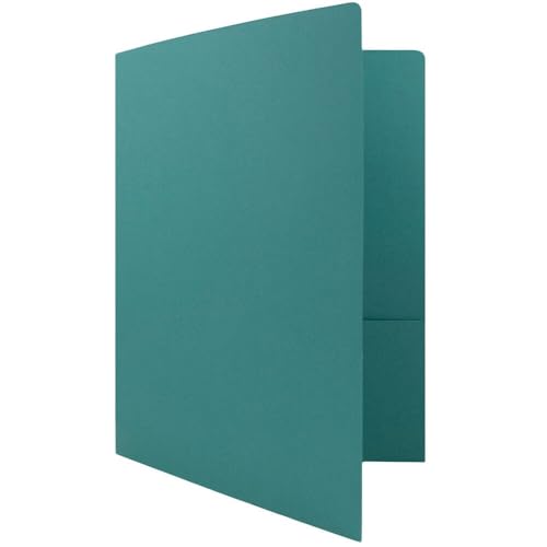 LUXPaper 9" x 12" Presentation Folders | Two Pocket | Teal | 100lb. Cover | 10 Qty - color: Teal