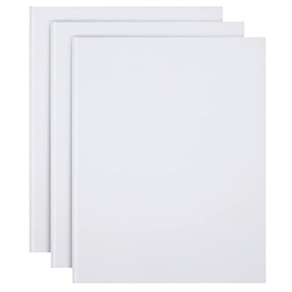 Paper Junkie Blank Books for Kids to Write Stories - 8.5 x 11 In, White Hardcover, Pack of 3 - Unlined Journal & Scrapbook with 36 Pages Acid-Free Paper for Drawing & Doodling