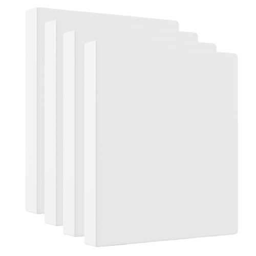 Staples 1" 3-Ring View Binder, White, 4/Pack - color: White, size: 4 Pack, style: 1'' Inch