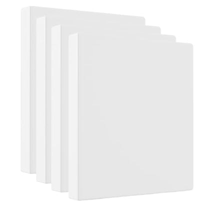 Staples 1" 3-Ring View Binder, White, 4/Pack - color: White, size: 4 Pack, style: 1'' Inch