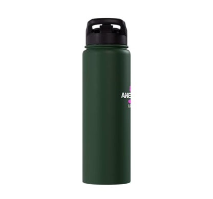 nurse anesthetist loading - future crna nursing student Stainless Steel Insulated Water Bottle - color: Dark Green