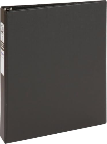 Avery Economy 3 Ring Binder, 1" Round Rings, 1 Black Binder (03301) (Pack of 12) - size: 1" (Pack of 12), style: Classic
