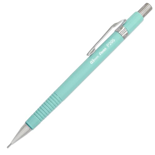 Pentel P205-97C Mechanical Automatic Pencil - Pastel Floral Range - Single + 12 Hi-Polymer HB 0.5mm Refill Leads + Z2-1N Eraser Refills Tube of 4 (Pastel Green) - color: Pastel Green