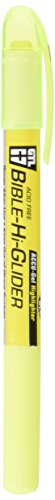 G.T. Luscombe Company, Inc. Accu-Gel Bible Highlighter, Bible Study, No Bleed Solid Gel, No Smearing or Fading, Long Lasting, Bright Translucent Color Dry Marker, Yellow