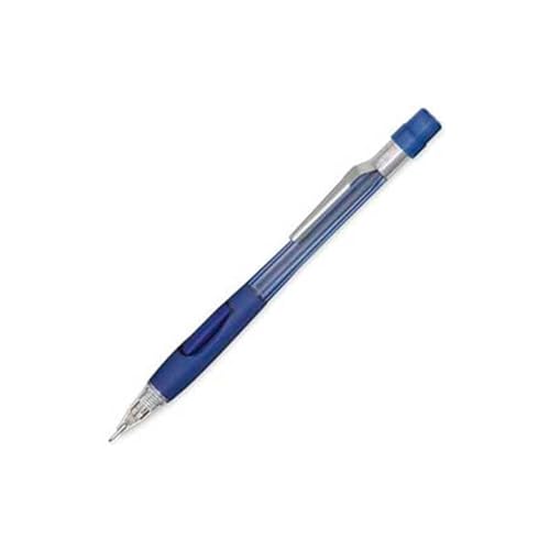 Pentel Quicker Clicker Automatic Pencil, 0.7mm Lead Size, Transparent Blue Barrel, Box of 12 (PD347TC) - color: Blue, style: .7 mm