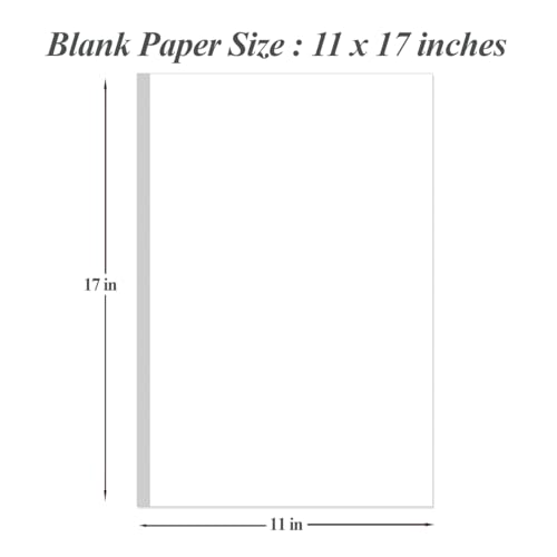 (3-Pack) 11" x 17" Blank Print Paper, 135Sheets/270Pages Blank Loose-Leaf Paper, Ledger Size Printing in Office, 100gsm Blank Paper - size: 3-Pack(11" x 17")