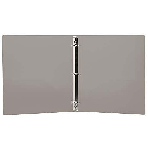 JAM PAPER Plastic 1 inch Binder - Smoke Grey 3 Ring Binder - Sold Individually - color: Smoke, size: 1 inch
