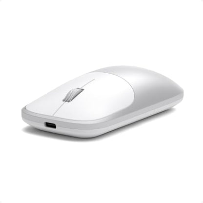 Satechi Slim EX Wireless Mouse, Multi-Device Bluetooth & 2.4GHz Connection for macOS, Windows, iPadOS, and Android, Quiet Clicks, Anodized Aluminum Shell, USB-C Rechargeable Battery, Silver - color: Silver